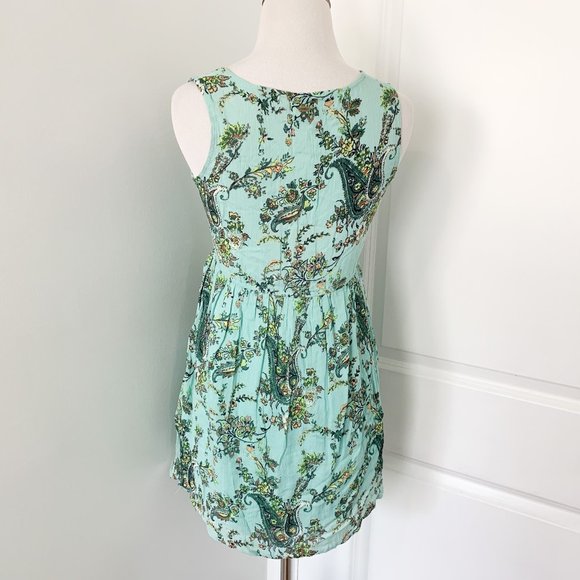 O'neill Aqua Blue Floral Print Mini Dress - Picture 3 of 4